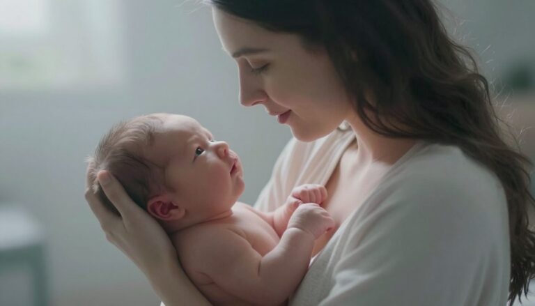 Sennik urodzić dziecko - kobieta trzymająca noworodka symbolizująca nowe początki